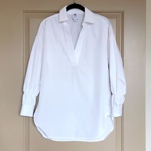 VEUC Thomas Mason® for J.Crew gathered-sleeve popover shirt, XXS, Item #BD804